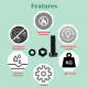 M2.5 * 8 mm Black Nylon Screws and Nuts Kit with Washers M2.5 * 8 mm Black Nylon Screws and Nuts Kit with Washers