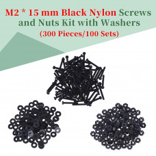 M2 * 15 mm Black Nylon Screws and Nuts Kit with Washers M2 * 15 mm Black Nylon Screws and Nuts Kit with Washers