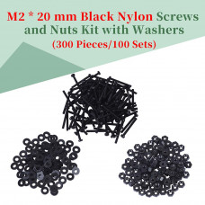 M2 * 20 mm Black Nylon Screws and Nuts Kit with Washers M2 * 20 mm Black Nylon Screws and Nuts Kit with Washers