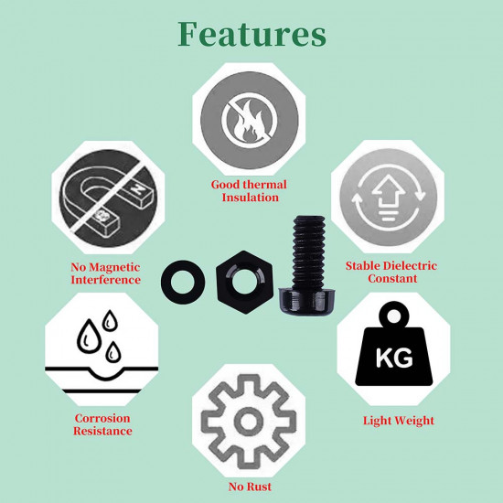M2 * 5 mm Black Nylon Screws and Nuts Kit with Washers M2 * 5 mm Black Nylon Screws and Nuts Kit with Washers
