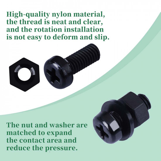 M2 * 6 mm Black Nylon Screws and Nuts Kit with Washers M2 * 6 mm Black Nylon Screws and Nuts Kit with Washers