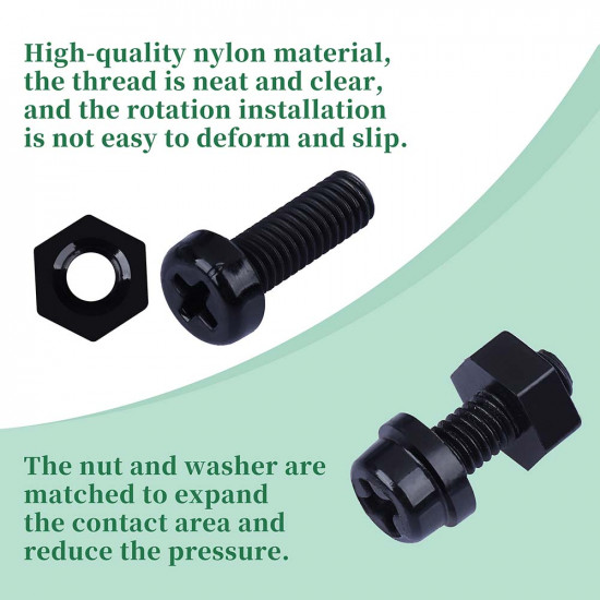 M2 * 8 mm Black Nylon Screws and Nuts Kit with Washers M2 * 8 mm Black Nylon Screws and Nuts Kit with Washers