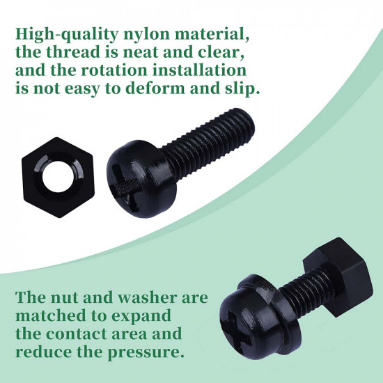M3 * 10 mm Black Nylon Screws and Nuts Kit with Washers M3 * 10 mm Black Nylon Screws and Nuts Kit with Washers