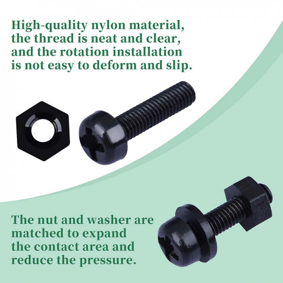 M3 * 12 mm Black Nylon Screws and Nuts Kit with Washers M3 * 12 mm Black Nylon Screws and Nuts Kit with Washers
