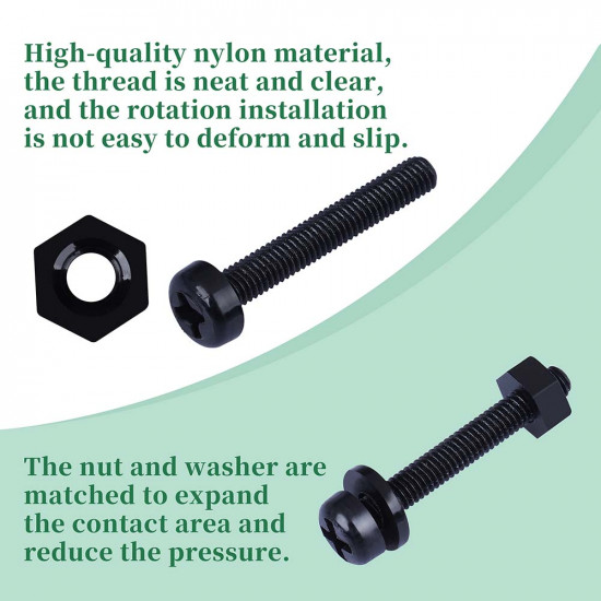M3 * 20 mm Black Nylon Screws and Nuts Kit with Washers M3 * 20 mm Black Nylon Screws and Nuts Kit with Washers