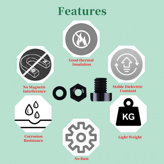 M3 * 4 mm Black Nylon Screws and Nuts Kit with Washers M3 * 4 mm Black Nylon Screws and Nuts Kit with Washers
