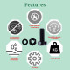 M3 * 8 mm Black Nylon Screws and Nuts Kit with Washers M3 * 8 mm Black Nylon Screws and Nuts Kit with Washers