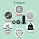 M4 * 10 mm Black Nylon Screws and Nuts Kit with Washers M4 * 10 mm Black Nylon Screws and Nuts Kit with Washers