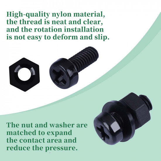 M4 * 10 mm Black Nylon Screws and Nuts Kit with Washers M4 * 10 mm Black Nylon Screws and Nuts Kit with Washers