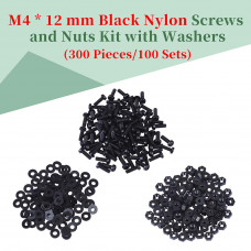 M4 * 12 mm Black Nylon Screws and Nuts Kit with Washers M4 * 12 mm Black Nylon Screws and Nuts Kit with Washers