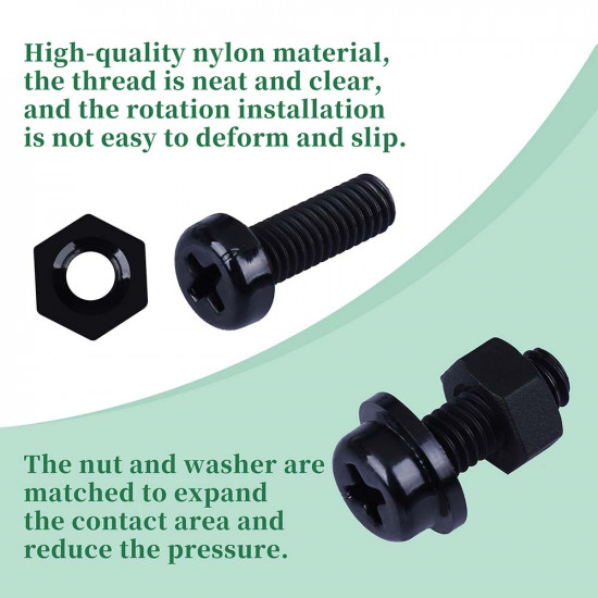 M4 * 12 mm Black Nylon Screws and Nuts Kit with Washers M4 * 12 mm Black Nylon Screws and Nuts Kit with Washers