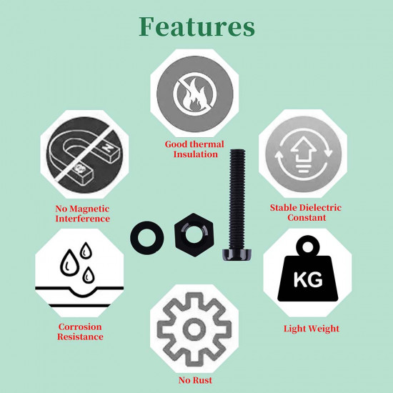M4 * 25 mm Black Nylon Screws and Nuts Kit with Washers M4 * 25 mm Black Nylon Screws and Nuts Kit with Washers