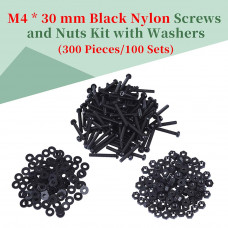 M4 * 30 mm Black Nylon Screws and Nuts Kit with Washers M4 * 30 mm Black Nylon Screws and Nuts Kit with Washers
