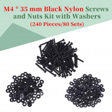 M4 * 35 mm Black Nylon Screws and Nuts Kit with Washers M4 * 35 mm Black Nylon Screws and Nuts Kit with Washers