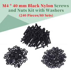 M4 * 40 mm Black Nylon Screws and Nuts Kit with Washers M4 * 40 mm Black Nylon Screws and Nuts Kit with Washers