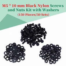 M5 * 10 mm Black Nylon Screws and Nuts Kit with Washers M5 * 10 mm Black Nylon Screws and Nuts Kit with Washers