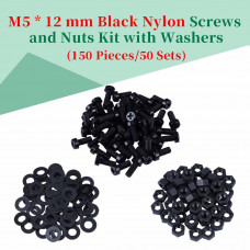 M5 * 12 mm Black Nylon Screws and Nuts Kit with Washers M5 * 12 mm Black Nylon Screws and Nuts Kit with Washers