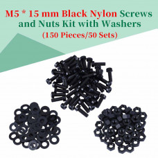 M5 * 15 mm Black Nylon Screws and Nuts Kit with Washers M5 * 15 mm Black Nylon Screws and Nuts Kit with Washers