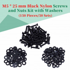 M5 * 25 mm Black Nylon Screws and Nuts Kit with Washers M5 * 25 mm Black Nylon Screws and Nuts Kit with Washers