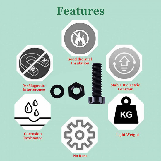 M5 * 25 mm Black Nylon Screws and Nuts Kit with Washers M5 * 25 mm Black Nylon Screws and Nuts Kit with Washers