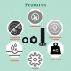 M5 * 25 mm Black Nylon Screws and Nuts Kit with Washers M5 * 25 mm Black Nylon Screws and Nuts Kit with Washers