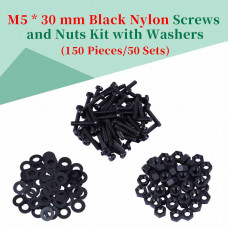 M5 * 30 mm Black Nylon Screws and Nuts Kit with Washers M5 * 30 mm Black Nylon Screws and Nuts Kit with Washers