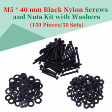M5 * 40 mm Black Nylon Screws and Nuts Kit with Washers M5 * 40 mm Black Nylon Screws and Nuts Kit with Washers