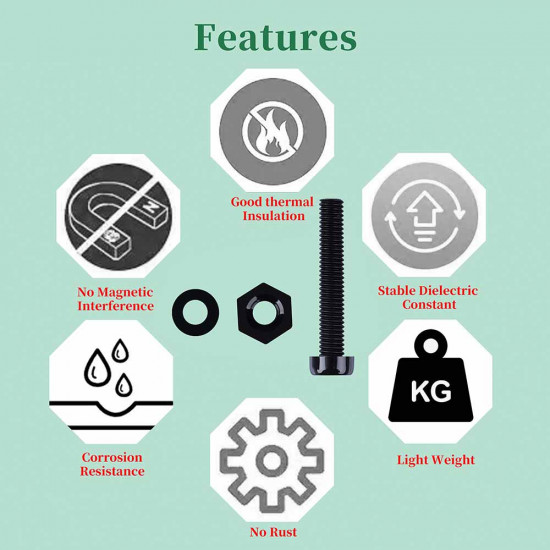 M5 * 40 mm Black Nylon Screws and Nuts Kit with Washers M5 * 40 mm Black Nylon Screws and Nuts Kit with Washers