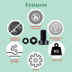 M6 * 10 mm Black Nylon Screws and Nuts Kit with Washers M6 * 10 mm Black Nylon Screws and Nuts Kit with Washers