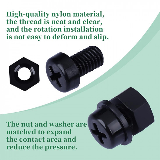 M6 * 10 mm Black Nylon Screws and Nuts Kit with Washers M6 * 10 mm Black Nylon Screws and Nuts Kit with Washers