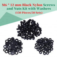 M6 * 12 mm Black Nylon Screws and Nuts Kit with Washers M6 * 12 mm Black Nylon Screws and Nuts Kit with Washers