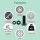 M6 * 15 mm Black Nylon Screws and Nuts Kit with Washers M6 * 15 mm Black Nylon Screws and Nuts Kit with Washers