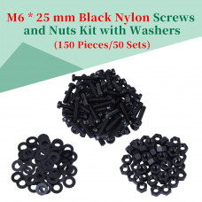 M6 * 25 mm Black Nylon Screws and Nuts Kit with Washers M6 * 25 mm Black Nylon Screws and Nuts Kit with Washers