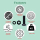 M6 * 25 mm Black Nylon Screws and Nuts Kit with Washers M6 * 25 mm Black Nylon Screws and Nuts Kit with Washers