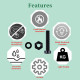 M6 * 30 mm Black Nylon Screws and Nuts Kit with Washers M6 * 30 mm Black Nylon Screws and Nuts Kit with Washers