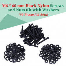 M6 * 60 mm Black Nylon Screws and Nuts Kit with Washers M6 * 60 mm Black Nylon Screws and Nuts Kit with Washers