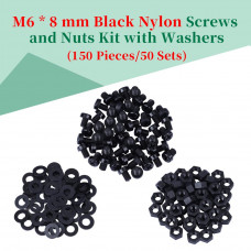M6 * 8 mm Black Nylon Screws and Nuts Kit with Washers M6 * 8 mm Black Nylon Screws and Nuts Kit with Washers