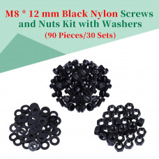 M8 * 12 mm Black Nylon Screws and Nuts Kit with Washers M8 * 12 mm Black Nylon Screws and Nuts Kit with Washers