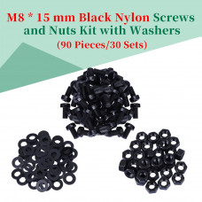 M8 * 15 mm Black Nylon Screws and Nuts Kit with Washers M8 * 15 mm Black Nylon Screws and Nuts Kit with Washers