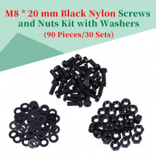 M8 * 20 mm Black Nylon Screws and Nuts Kit with Washers M8 * 20 mm Black Nylon Screws and Nuts Kit with Washers