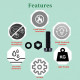M8 * 40 mm Black Nylon Screws and Nuts Kit with Washers M8 * 40 mm Black Nylon Screws and Nuts Kit with Washers