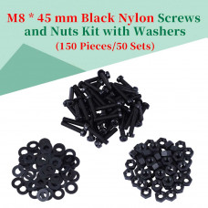 M8 * 45 mm Black Nylon Screws and Nuts Kit with Washers M8 * 45 mm Black Nylon Screws and Nuts Kit with Washers