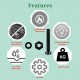 M8 * 60 mm Black Nylon Screws and Nuts Kit with Washers M8 * 60 mm Black Nylon Screws and Nuts Kit with Washers