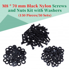 M8 * 70 mm Black Nylon Screws and Nuts Kit with Washers M8 * 70 mm Black Nylon Screws and Nuts Kit with Washers