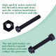 M8 * 70 mm Black Nylon Screws and Nuts Kit with Washers