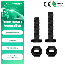 M8 * 40 mm M8 * 50 mm Black Nylon Screws and Nuts Kit No washer（400 pieces）