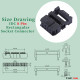 2.0 mm 2*4 Double Row 8 Pin IDC Rectangular Socket Connector FC Flat Female Terminal 3 Piece Set