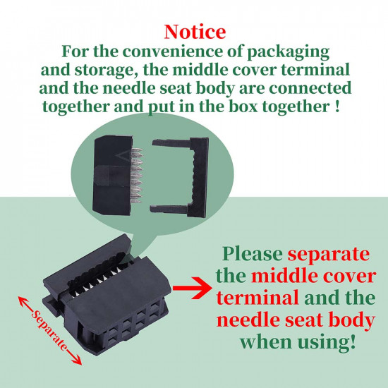 2.0 mm 2*4 Double Row 8 Pin IDC Rectangular Socket Connector FC Flat Female Terminal 3 Piece Set