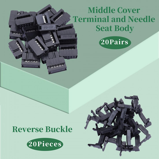 2.0 mm 2*5 Double Row 10 Pin IDC Rectangular Socket Connector FC Flat Female Terminal 3 Piece Set