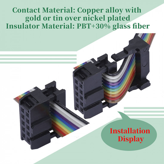 2.0 mm 2*5 Double Row 10 Pin IDC Rectangular Socket Connector FC Flat Female Terminal 3 Piece Set 2.0 mm 2*5 Double Row 10 Pin IDC Rectangular Socket Connector FC Flat Female Terminal 3 Piece Set